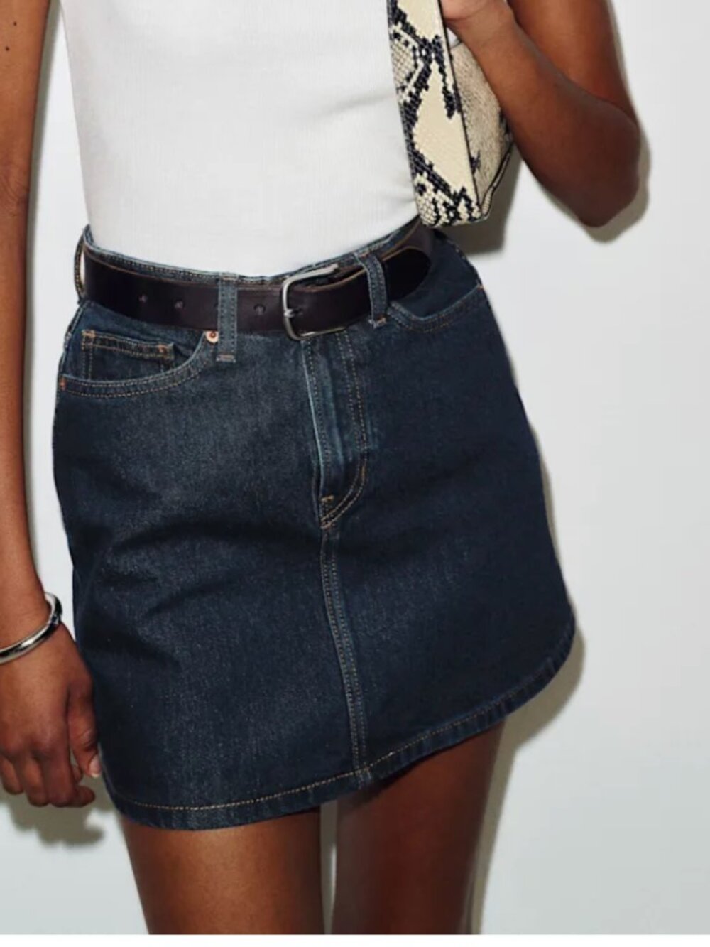 Reformation Lydia High Rise Denim Mini Skirt Blue - Size 25